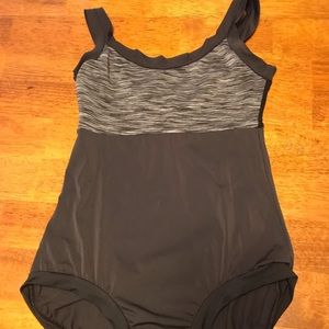 Custom-made tank black & grey tank leotard